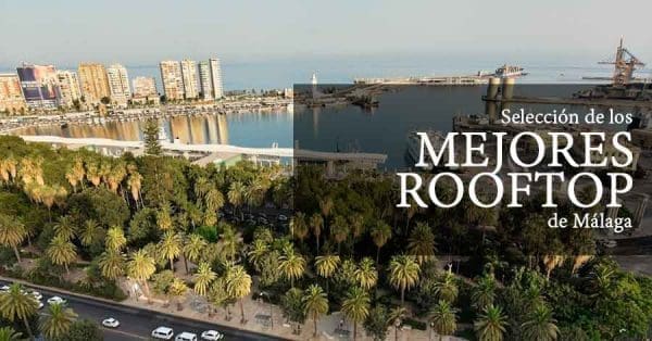 Vista panorámica de málaga desde una terraza rooftop