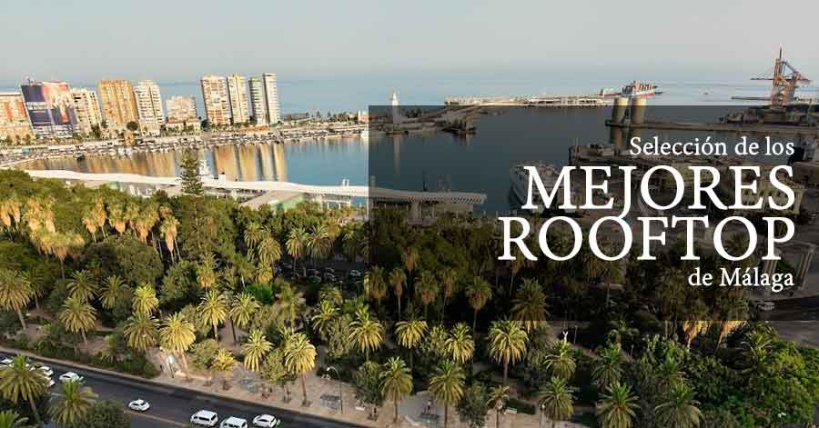 Vista panorámica de málaga desde una terraza rooftop