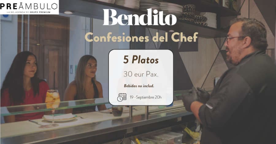 Confesiones chef restaurante bendito Málaga