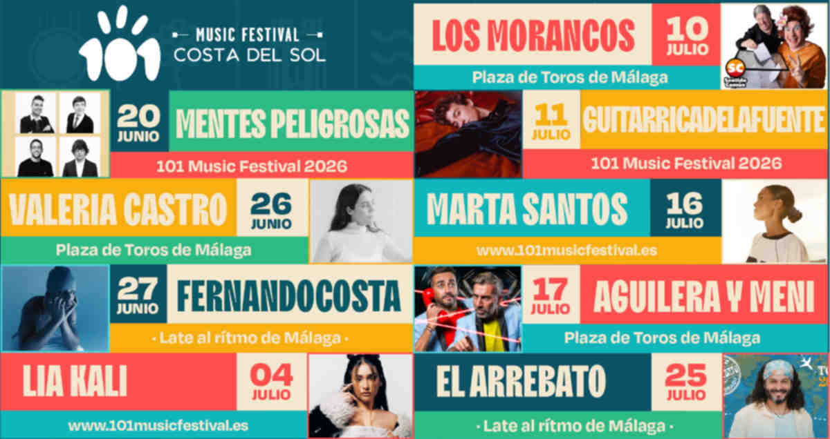 PROGRAMA Y ENTRADAS 101 MUSIC FESTIVAL MALAGA 2026