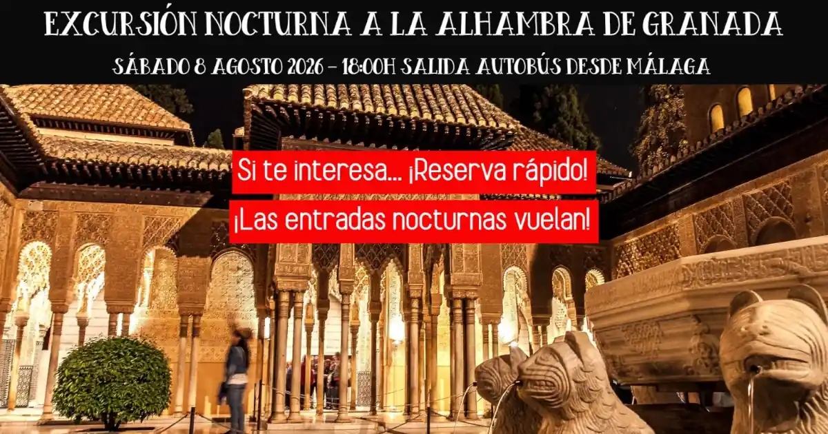 ESCURSION ALHAMBRA AL ANOCHECER CULTOPIA AGOSTO 2026