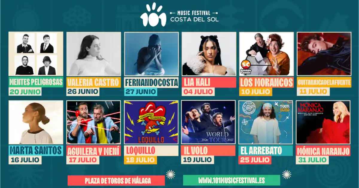 PROGRAMA Y ENTRADAS 101 MUSIC FESTIVAL MALAGA 2026