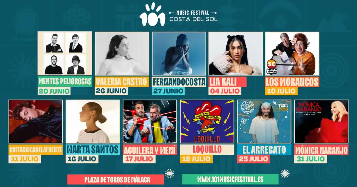 entradas y programa 101 music festival 2026 malaga PROGRAMA Y ENTRADAS 101 MUSIC FESTIVAL MALAGA 2026